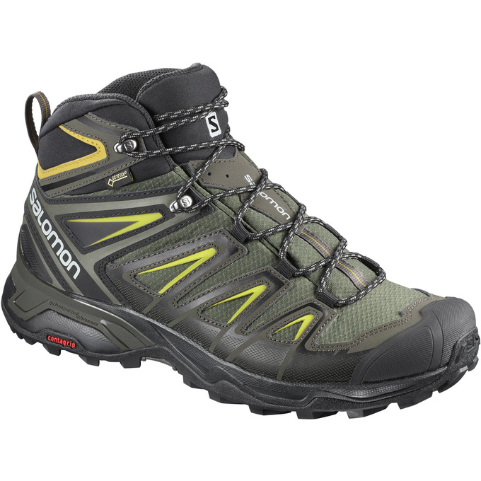 Salomon X ULTRA 3 MID GTX® Zapatillas Trekking Hombre - Verde Oliva / Negras - Colombia (78456-WLKC)